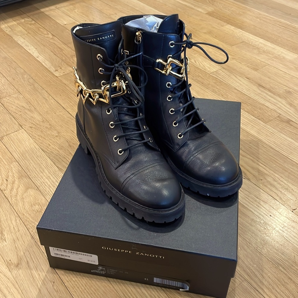 Giuseppe Zanotti Combat Boots with Chain